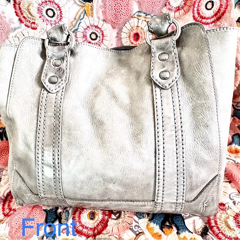 Frye Melissa Tote – Ice Grey Leather New With Tags